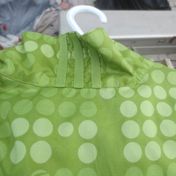 Adidas Summer Green Polka Dot Polyester Windbreaker Athletic Jacket - Sz Medium - Picture 13 of 13